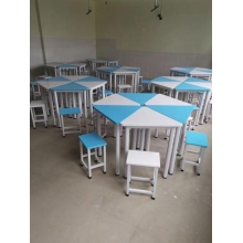 ：正六邊形六角桌凳（邊長70cm，直徑140cm）